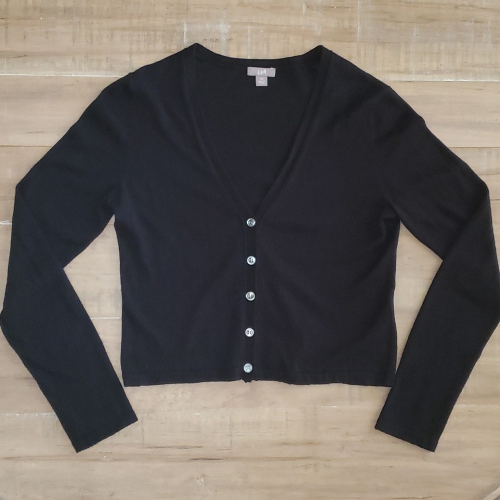 J.Jill Silk-Cotton-Cashmere Cropped Cardigan